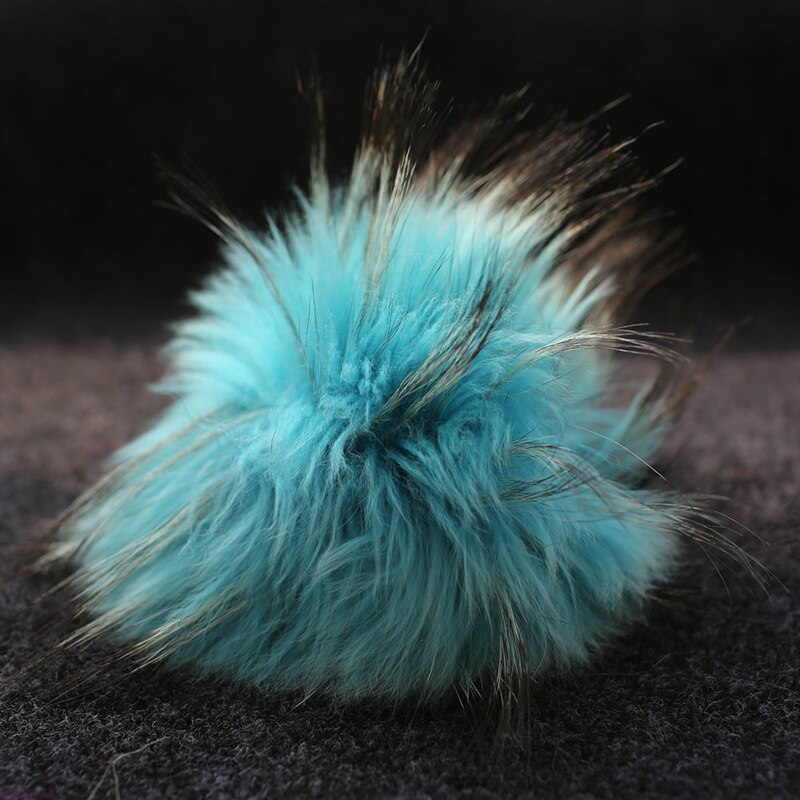 DANKEYISI 5 uds DIY pompones Piel de mapache 13-14cm piel Pom gorro de punto gorros bufandas de llavero de piel Real pompones Bola de piel