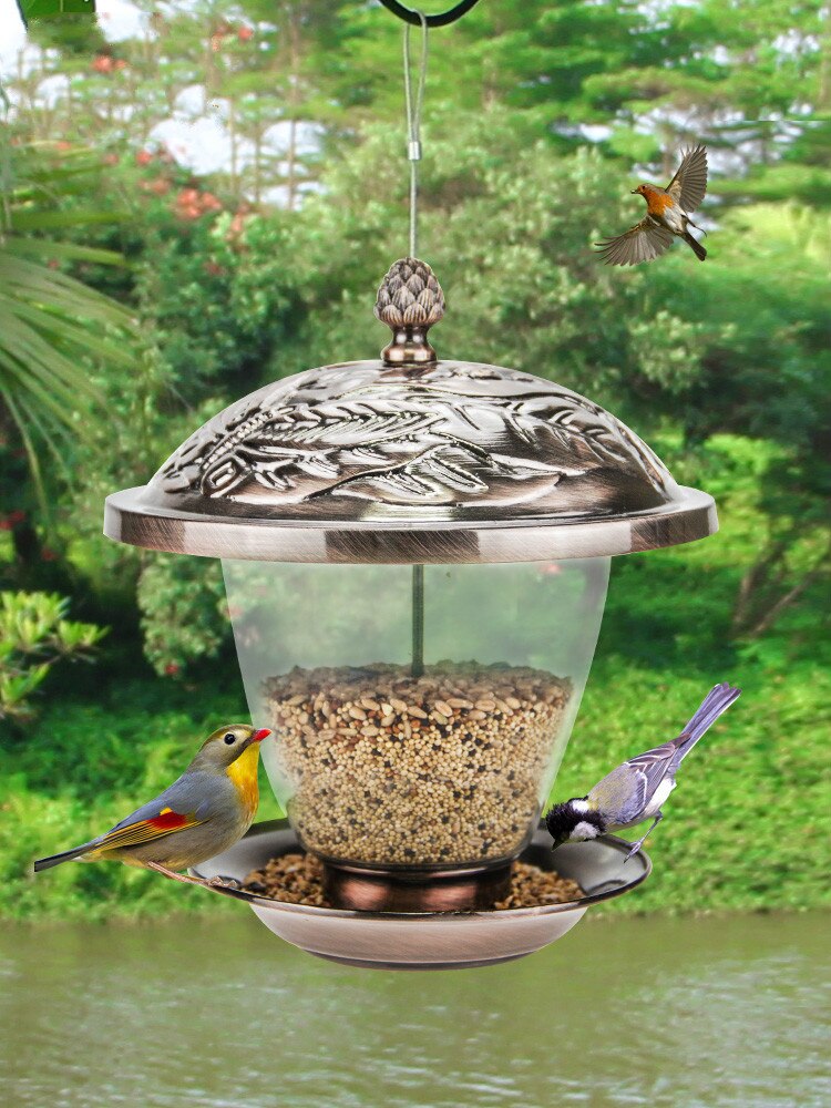 Wild hanging transparent bird feeder automatic cutting villa balcony outdoor garden bird guide bird supplies ZP12181939