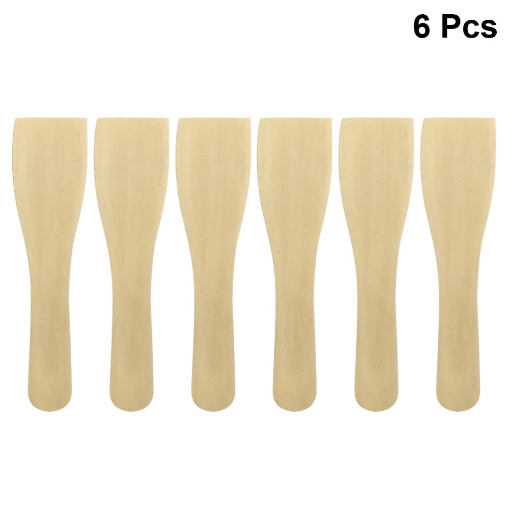 6Pcs Non-stick Houten Spatel Kleine Hout Turner Koken Schop Keukengerei
