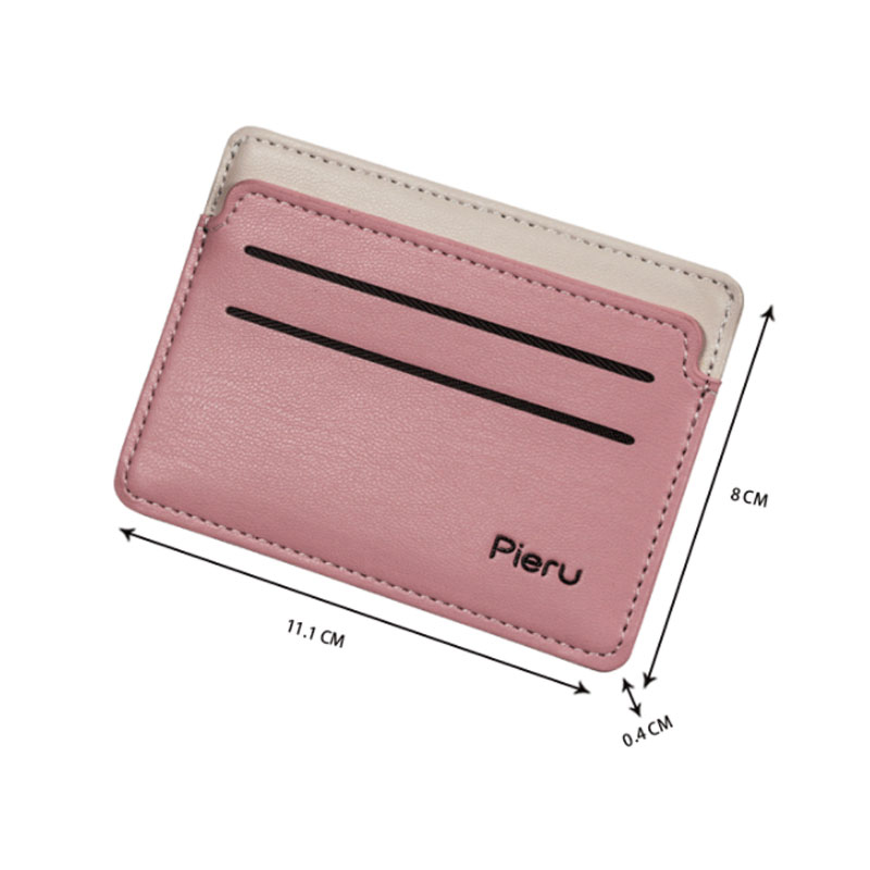 Meerdere Kaartsleuven Kaarthouder Ultra-Dunne Pu Lederen Portemonnee Stiksels Bank Zaken Id-kaart Houder Wallet Case Voor mannen Vrouwen