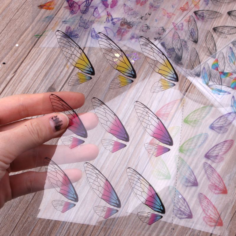 8 pièces libellule cigale papillon ailes bricolage boucles d'oreilles ailes simulées breloque bricolage pendentif boucles d'oreilles fabrication de bijoux