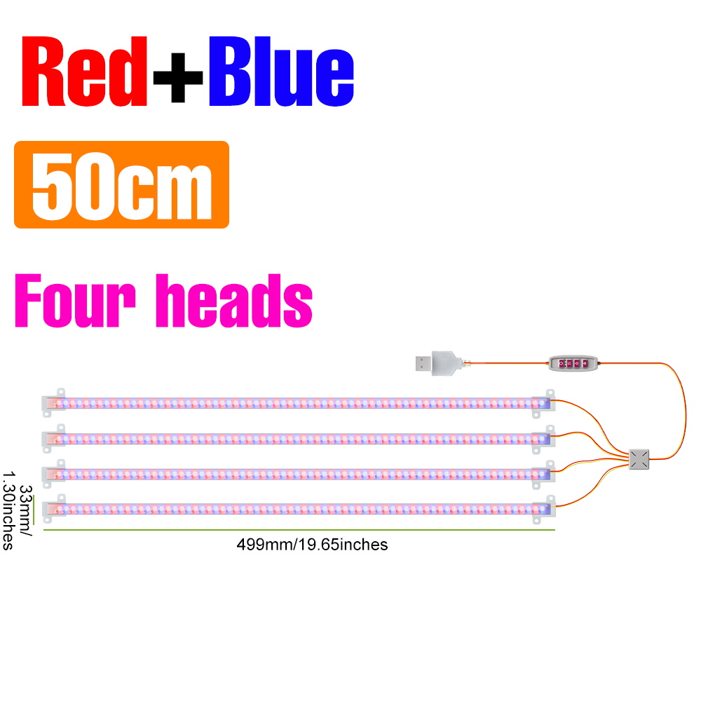 LED Zimmerpflanze Wachsen Streifen Lichter Volle Spektrum zeitliche Koordinierung 4H/8H/12H Auto an/aus Blume Sukkulenten Topf Pflanzen Anbau Lampe DC5V: Mond blau