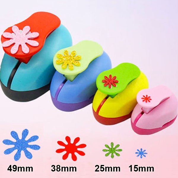 (3/8",5/8",1") Daisy Shaped craft punch Scrapbooking School DIY Flower Paper Cutter EVA foam Petal Hole Punches: 15mm25mm38mm49mm