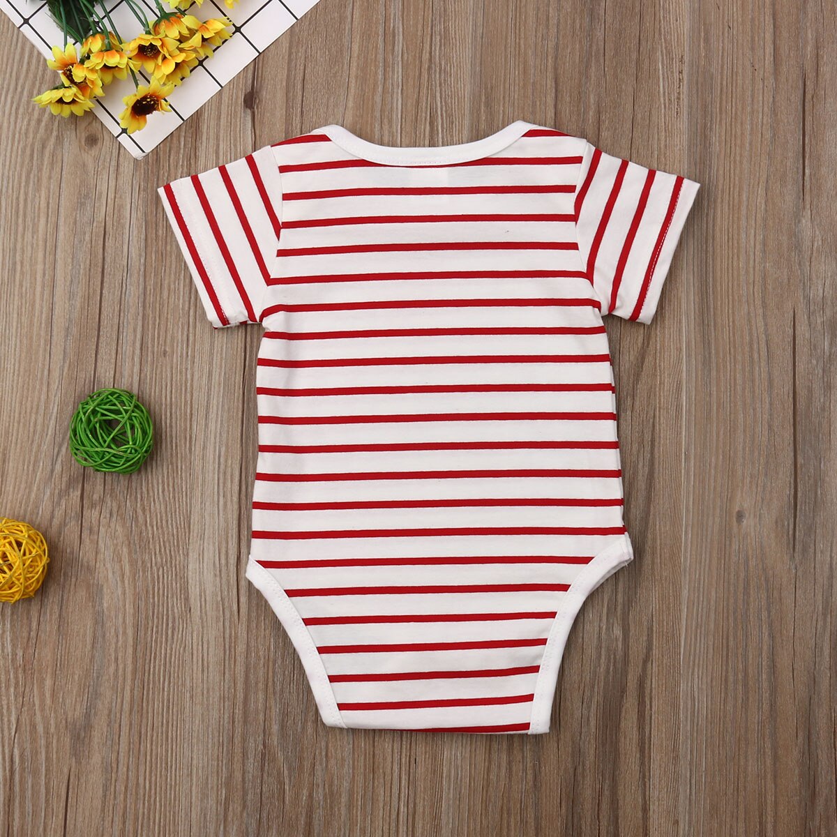 Newborn Baby Boys Girls Clothes Cotton Striped Romper I Love Daddy Print Jumpsuit Outfits