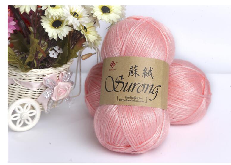 Tpryn 1pc = 100g blandet tykt yakgarn blødt babymælk bomuldsgarn til gør-det-selv vævning håndstrik hækletråd: 3 kød pink