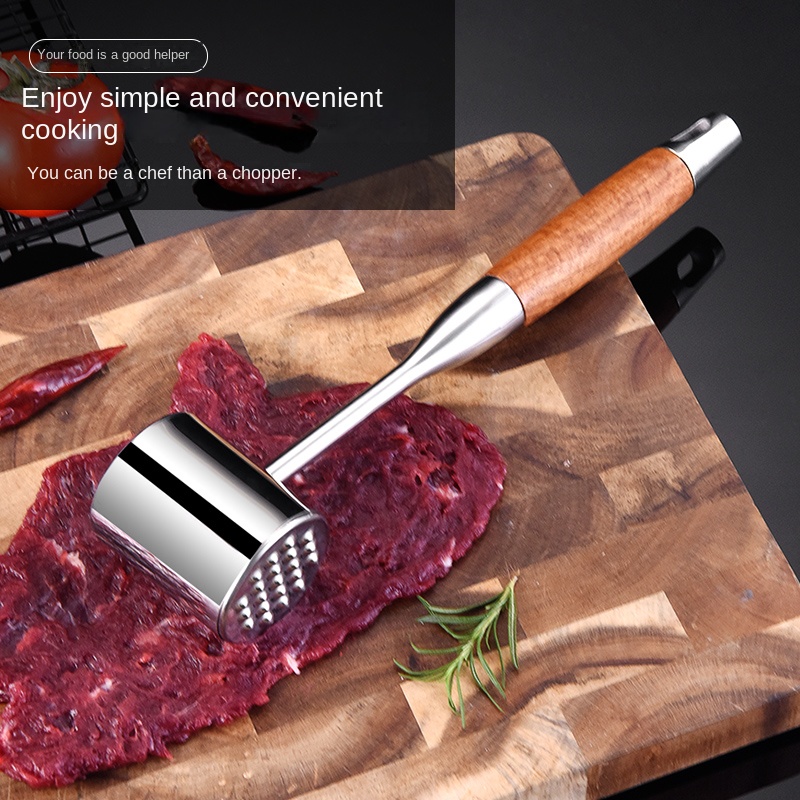 304 stainless steel frosted meat hammer kitchen household steak tender meat broken tendon frying tool commercial knocking tool