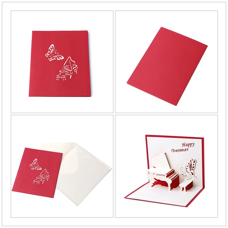 3D Up Greeting Card Handmade Happy Birthday Merry Christmas Card N58C