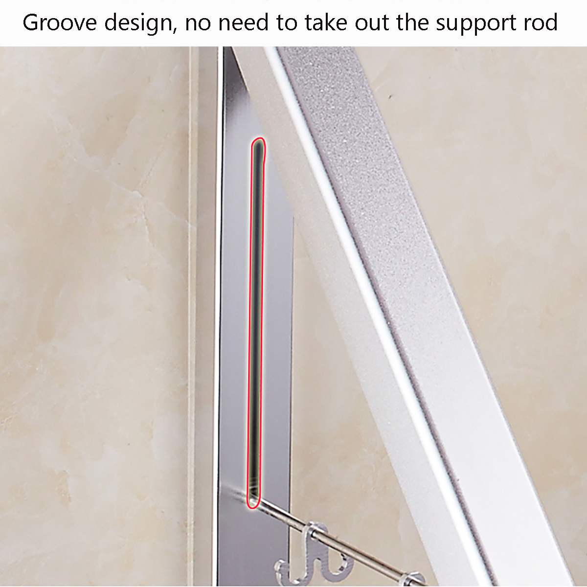 Clothes Hanger Punch Free Mounted Multifunction Retractable Aluminum Laundry Drying Rack Folding Adjustable For Home Balcony