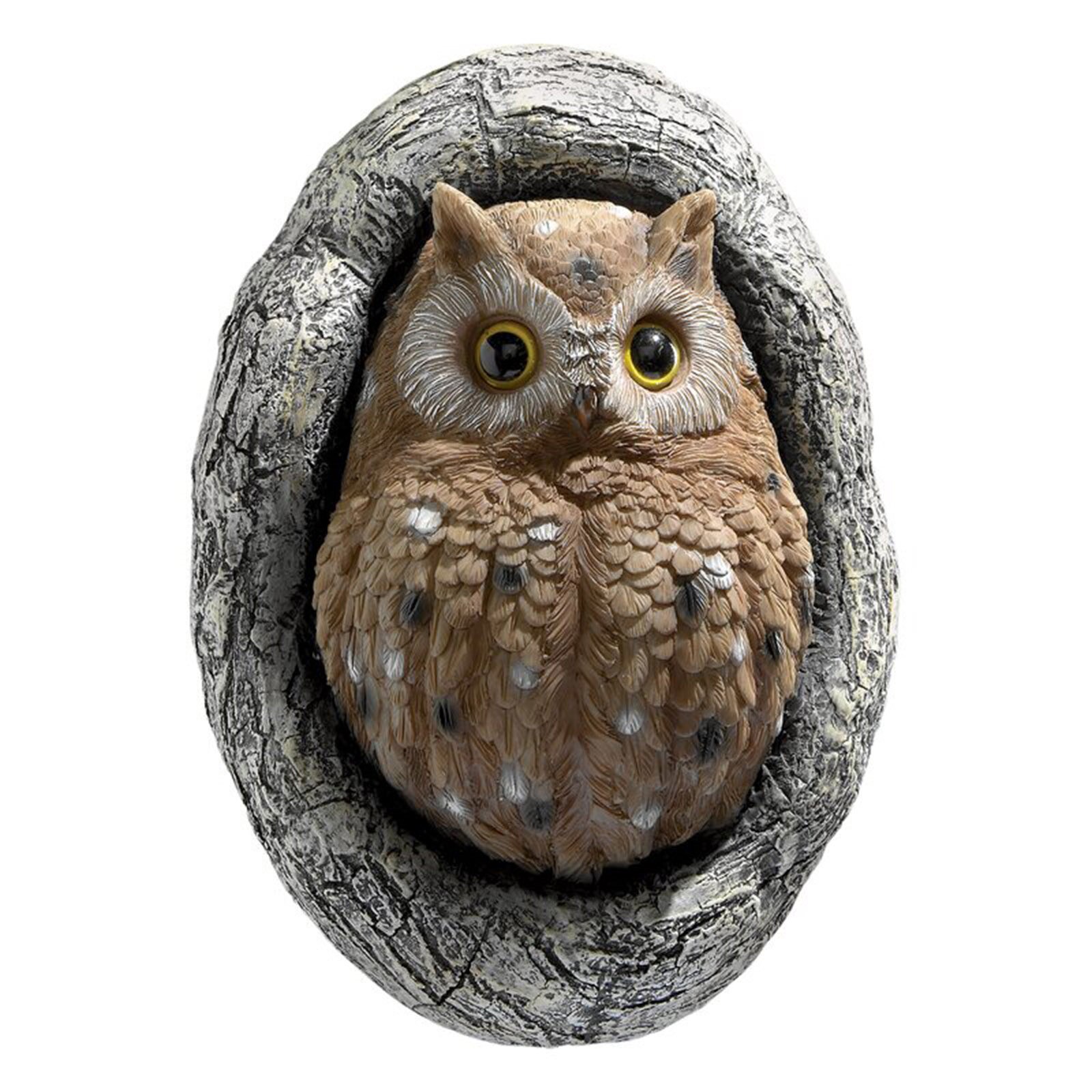 Outdoor Sculpture Sculpture Of Owl Presents A Garden Owl Tree Statuefigurine Poly Resin Yard Decoration Ornament: Default Title