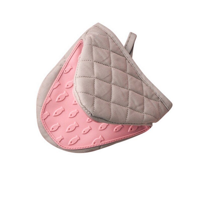 Gants de cuisine en Silicone Anti-brûlure, mitaines, maniques, plateau, plat, bol, pince à main, outils de cuisine: Pink