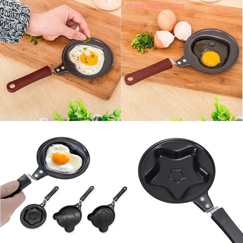 Pans 1 Pcs Non-Stick Egg Pancake Omelet Mini Fry Frying Pan Mini Cookware Black Mini Non Stick Blini Cookware
