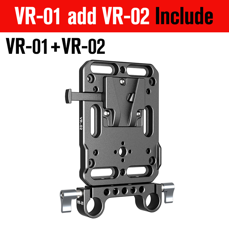 ZGCINE VR-01 VR-02 VR-05 V Mount Battery Plate W/ Rod Clamp standard V Lock battery plate adapter with automatic Lock protection: Gold
