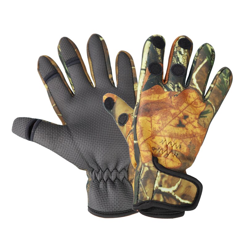 Outdoor Winter Fishing Gloves Waterproof Mitten Three Fingers Cut Anti-slip Climbing Glove Hiking Camping Riding Gloves