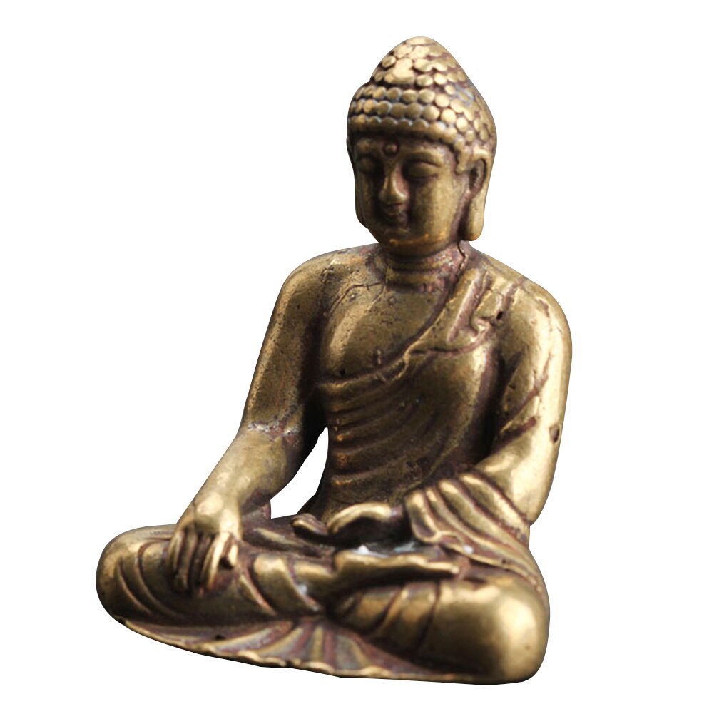 Käsityö meditoiva istuva hahmo veistos kodin sisustuspöytä buddha patsas vuosikerta messinki artware toimisto onnen temppeli