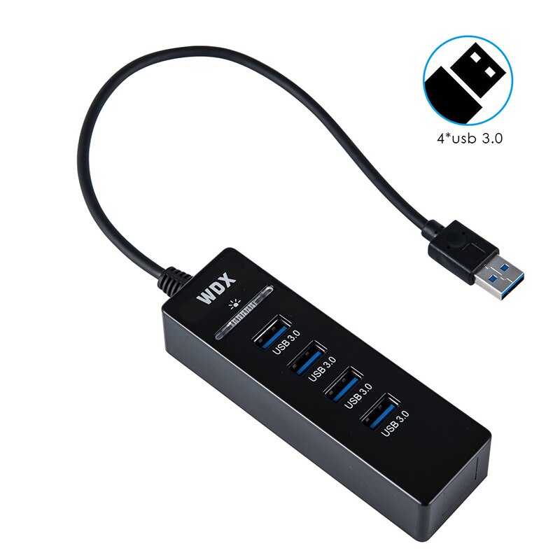 USB HUB 7 Port USB 3.0 Splitter for Keyboard Mouse Printer Fast Charging Usb Hub With Power Supply For Macbook PC Laptop: USB3.0 4port
