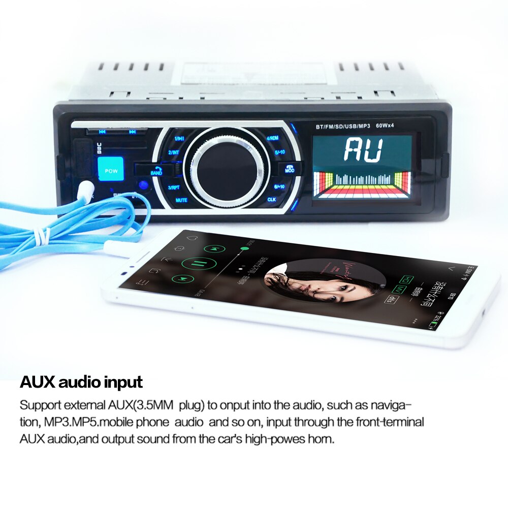 Auto Speler Fm-zender Bluetooth Radio Stereo 1 Din 12 V USB/SD MMC AUX Audio Auto Elektronica Radio 4X60 W MP3 Speler