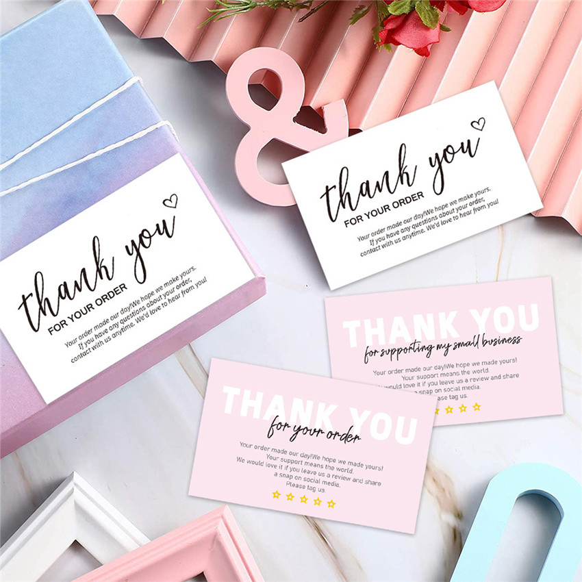 30pcs/pack Pink Thank You For Your Order Cards Sma... – LovingPrices