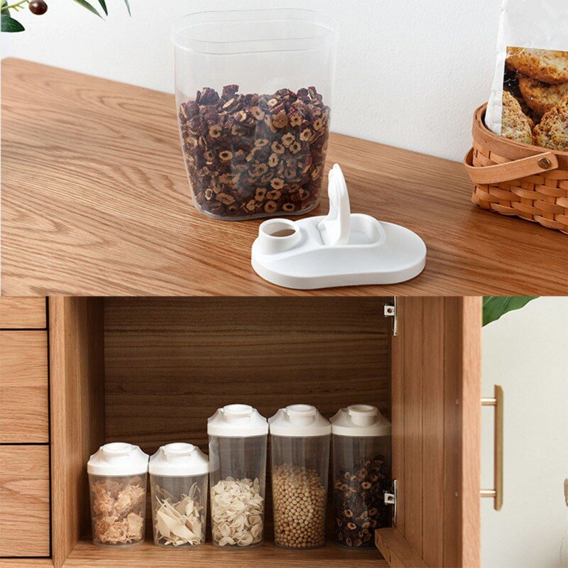 Food Storage Container Set Kitchen Grain Storage Box Transparent Sealed Cereal Kitchen & Pantry Organization Nut Pasta Storage