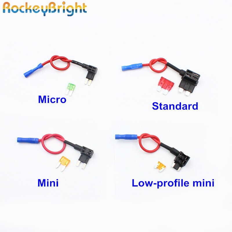 Rockeybright 5A 10A 30A Blade Fuse Boxes Holder Add A Circuit Standard Mini Micro Car Piggy Back Fuses Tap Dual Circuit Adapter