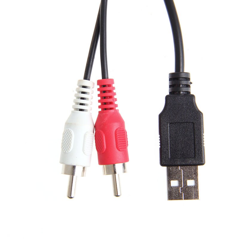 Car Boat Mot 1 Meters Length USB 2 RCA To 3.5mm Female Flush Mount AUX Stereo