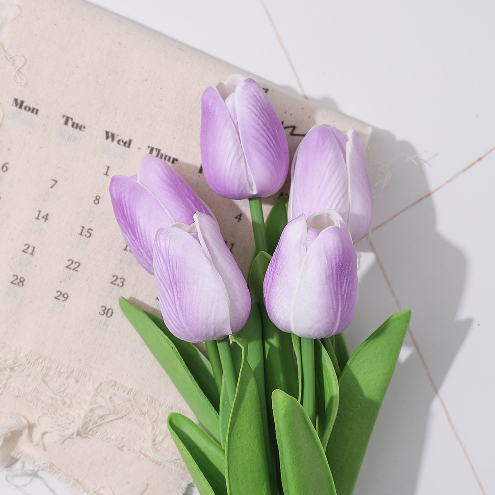 5/10 pçs tulipa flores artificial buquê de tulipa pe espuma flor falsa para cerimônia de casamento decoração casa jardim buquê decoração: XS / YELLOW