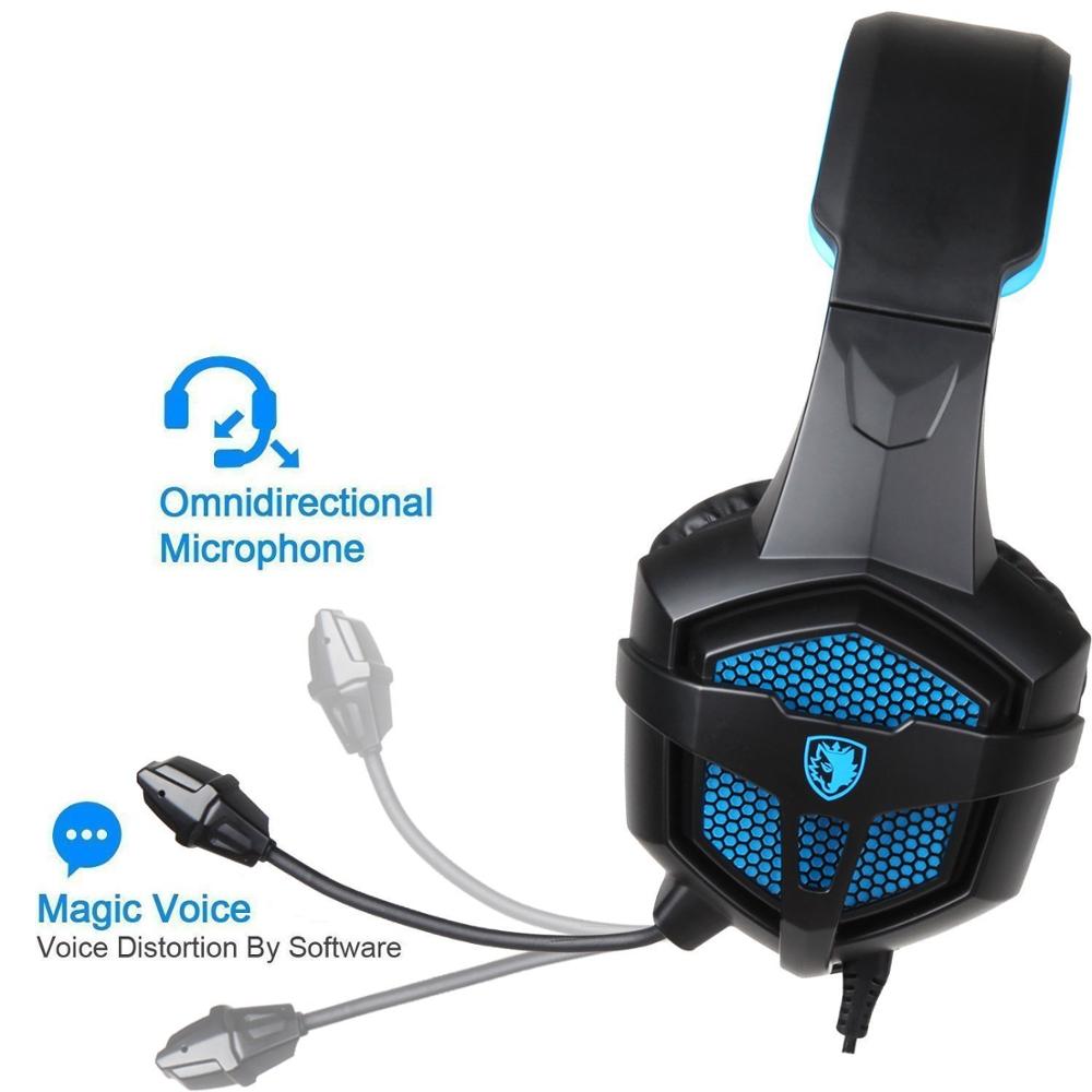 SADES – casque d'écoute de jeu SA807, 3.5mm, avec micro, écouteurs stéréo, basses profondes, pour PC portable, PS4, Xbox One, Gamer