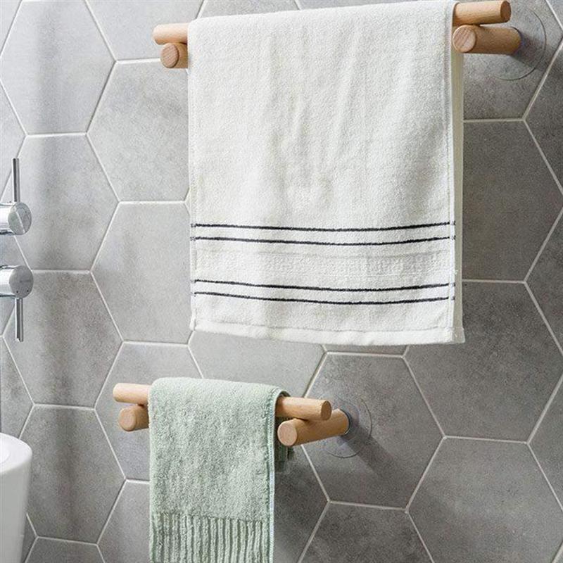 1 Pc 30 Cm 45 Cm Eenvoudige Handdoekenrek Hout Enkele Handdoek Bar Geen Punch Opbergrek Handdoek Hanger Voor bathromm Keuken Thuis Handdoek Houder