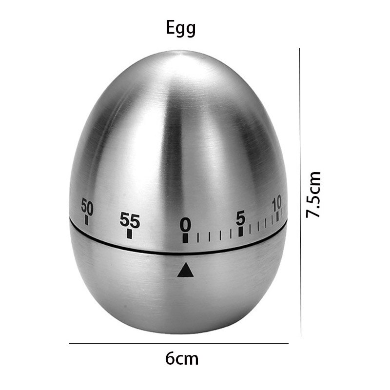 Stainless Steel Egg Cooking Timer 60 Minutes Mechanical Alarm Time Clock Counting Countdown Baking Cooking Tools Kitchen Timer: Egg