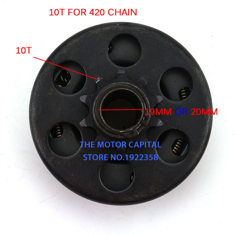 Embrague automático centrífugo para minibicicleta GO Kart, 10t, 11t, 12t, 13t, 18t, 16mm, 19mm, 20mm, 35 link, 420 link, 428