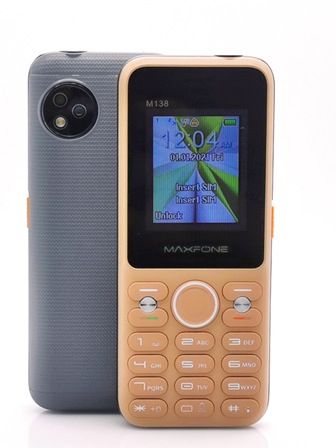 Maxfone  m138 drukknoptelefoons met 2000 mah batterij, 2 simkaarten, camera, bluetooth, magic voice, grote luidspreker, zaklamp en fm-radio.