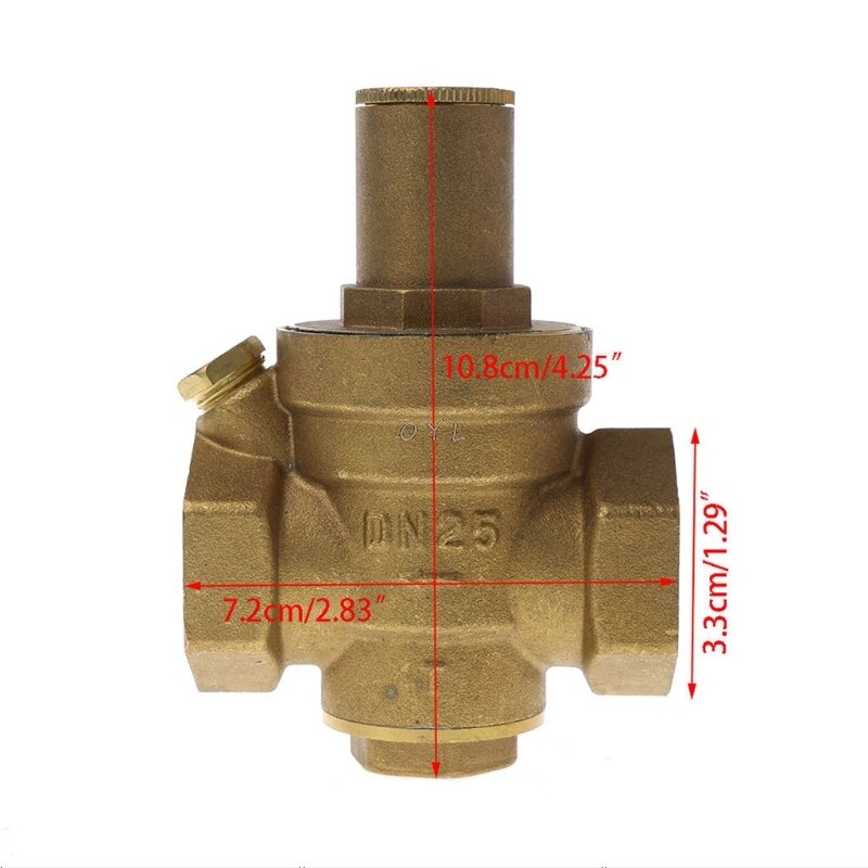 DN25 1" Adjustable Brass Water Pressure Reducing Regulator Valve PN 1.6