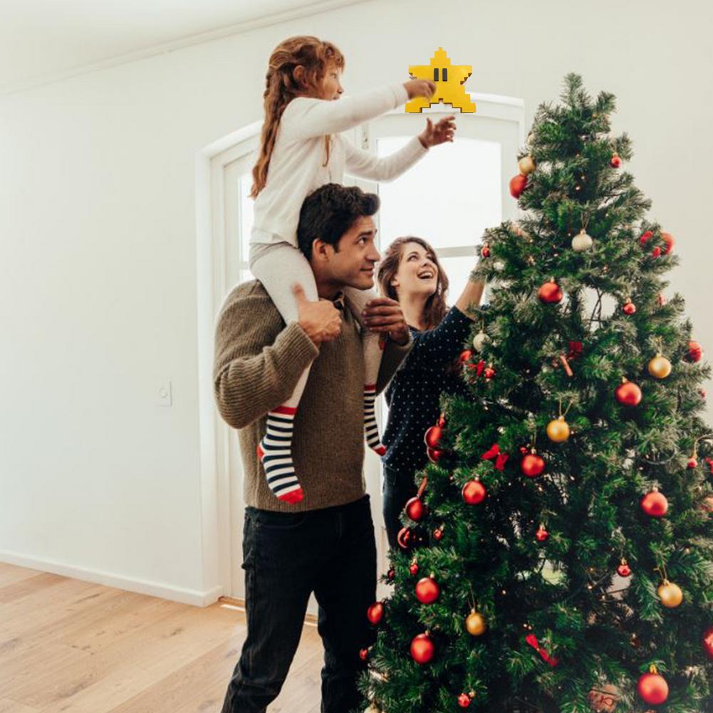 Pixel Star Christmas Tree Topper 3D Star Shape Decorative Topper Decor For Christmas Tree Party Wedding Decoration
