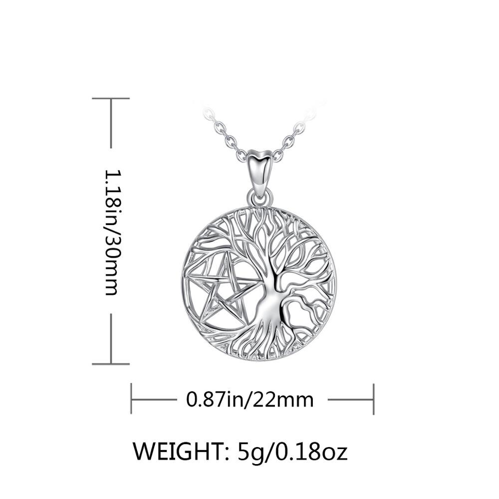 Eudora 100% 925 sterling silber halsketten mit keltischem knoten und lebensbaum-anhänger mit stern, bezaubernder schmuck für damen, beste  d418