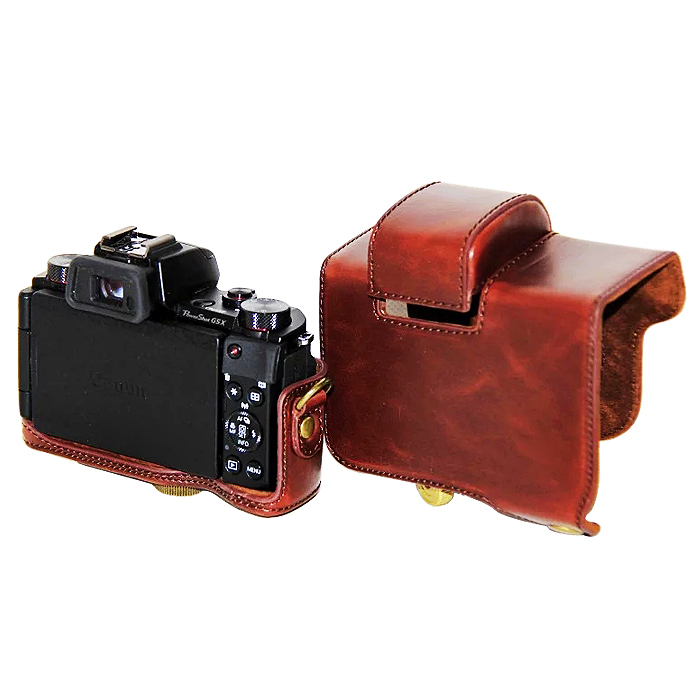 Full body Fit PU leather digitale camera case bag cover voor Canon Powershot G5X G5 X Met Riem