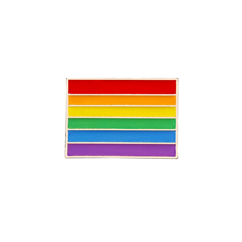 Creatieve LGBT Broche Regenboog Pins Kleurrijke Hart Vlag Vinger Email Revers Pin Lesbische Gay Pride Badge Cartoon Kleding Decoratie: Square Flag