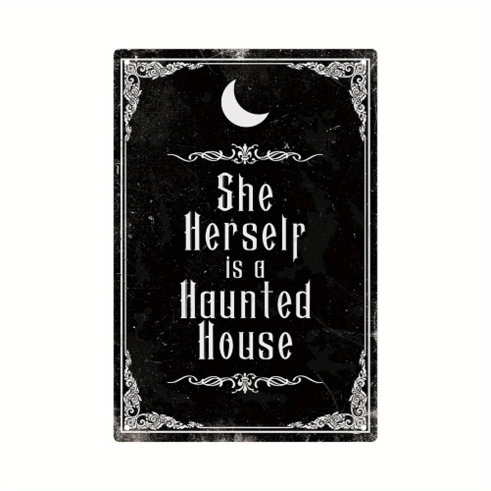 Vintage halloween-skilt kun til parkering, unikt stopskilt, finurlig kost, heksedekoration til køkken, soveværelse, café, bar, stue: Orange