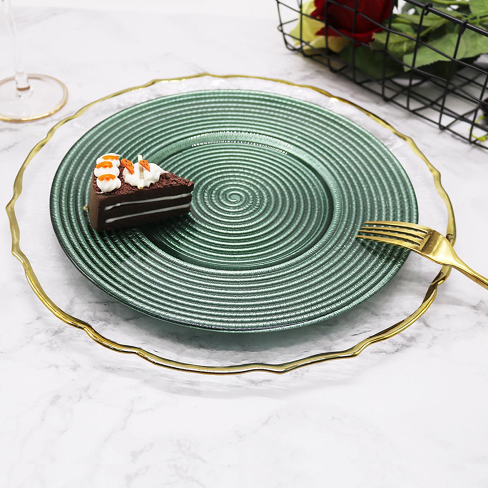 Glass Dinner Plates Serving Dishes Serving Platter for Appetizer Restaurant: Green