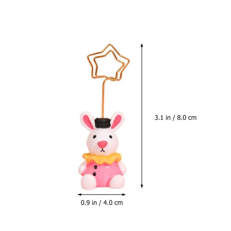 4Pcs Desktop Foto Clip Hars Bunny Vorm Mini Picture Card Clip Memo Clip