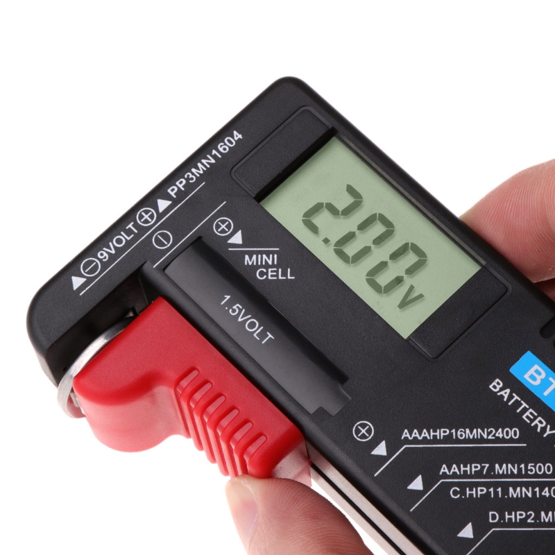 probador de capacidad de batería Digital BT168D LCD para 9V 1,5 V AA pilas AAA C D instrumentos de análisis de medición