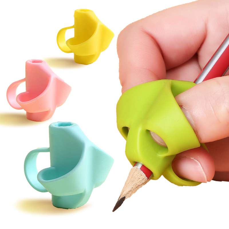 1 Pcs Kinderen Schrijven Potlood Pan Houder Kinderen Leren Briefpapier Set Practise Siliconen Pen Aid Grip Houdingscorrectie Apparaat