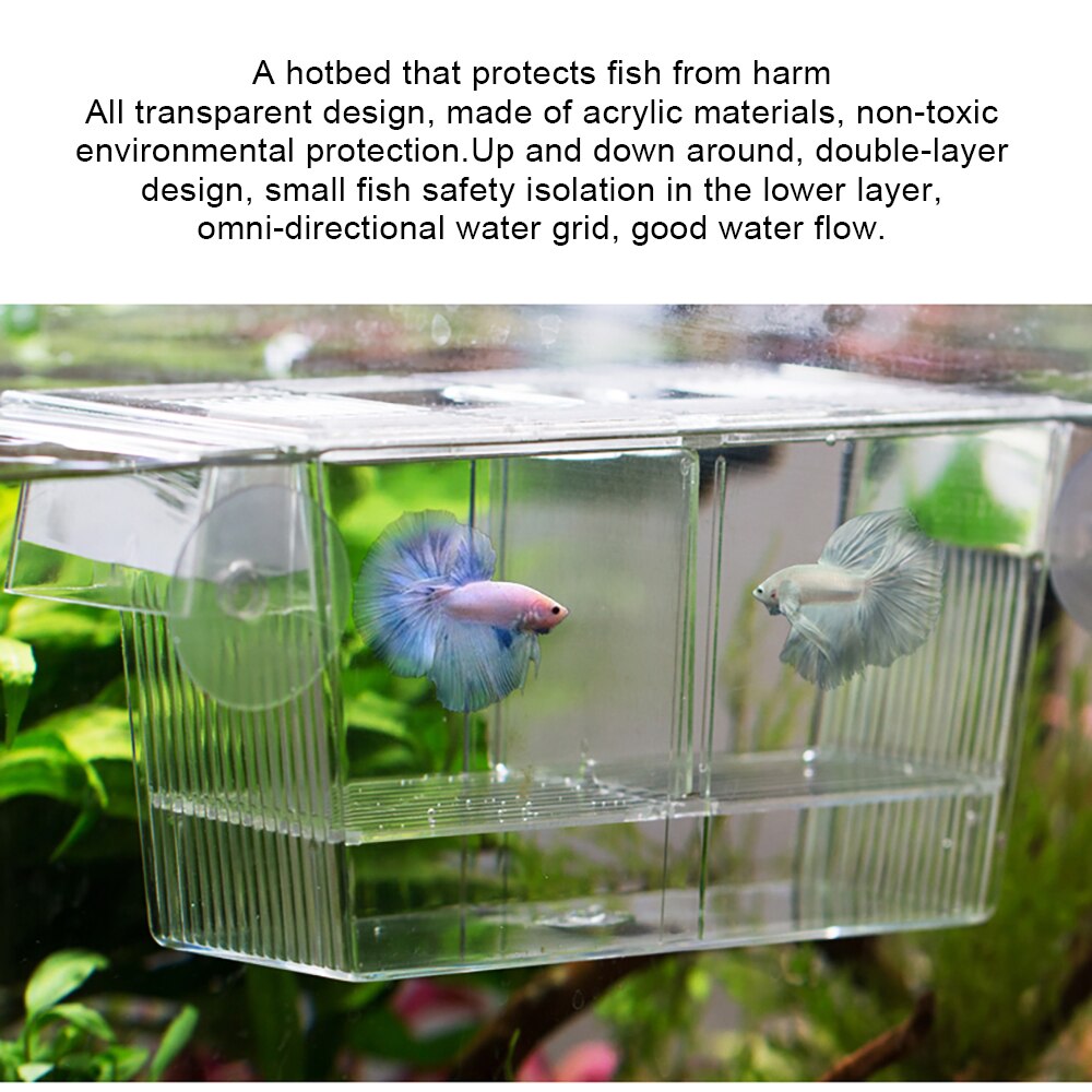 Aquarium Fishes Breeding Boxes Double Guppies Hatching Incubator Isolation Box