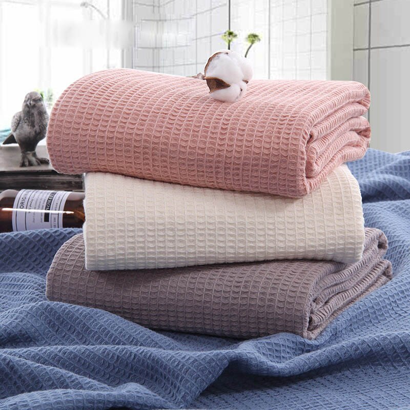 Japan Katoen Wafel Plaid Zomer Deken Voor Slaapbank Handdoek Quilt Vrouwen Wrap Deken Dutje Dekens Gooi Deken Voor Auto kantoor