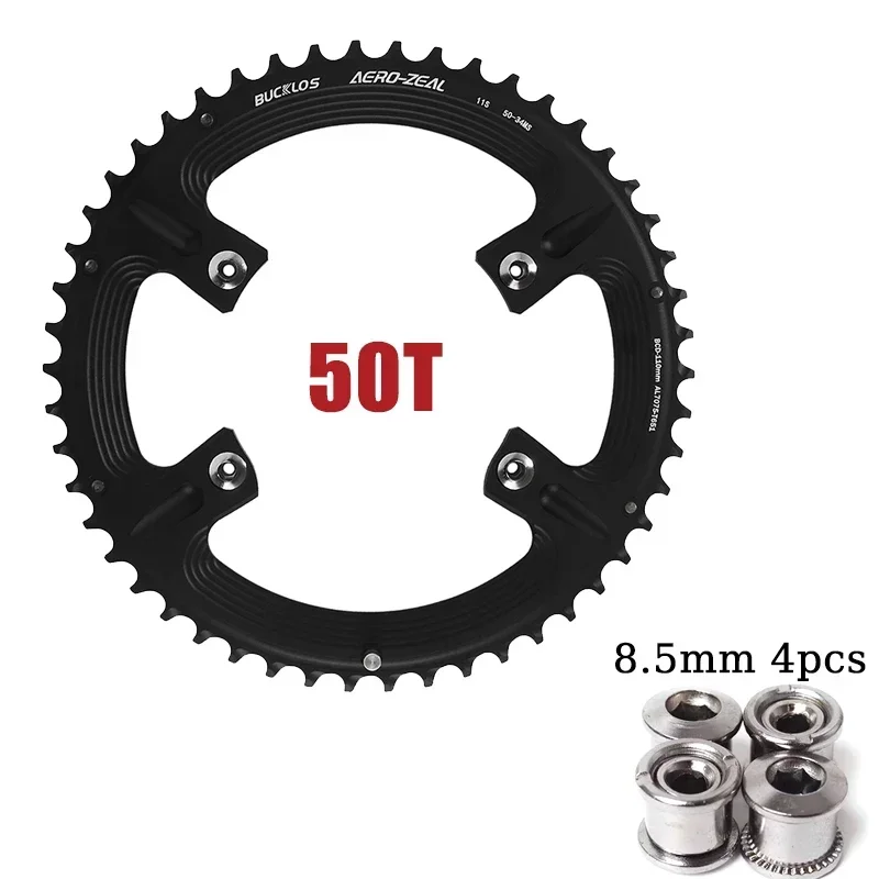 Plato de bicicleta BUCKLOS 110 BCD, plato de bicicleta de carretera de doble velocidad 34T 36T 39T 50T 52T 53T, rueda de cadena de bicicleta para pieza de bicicleta SHIMANO: Borgoña