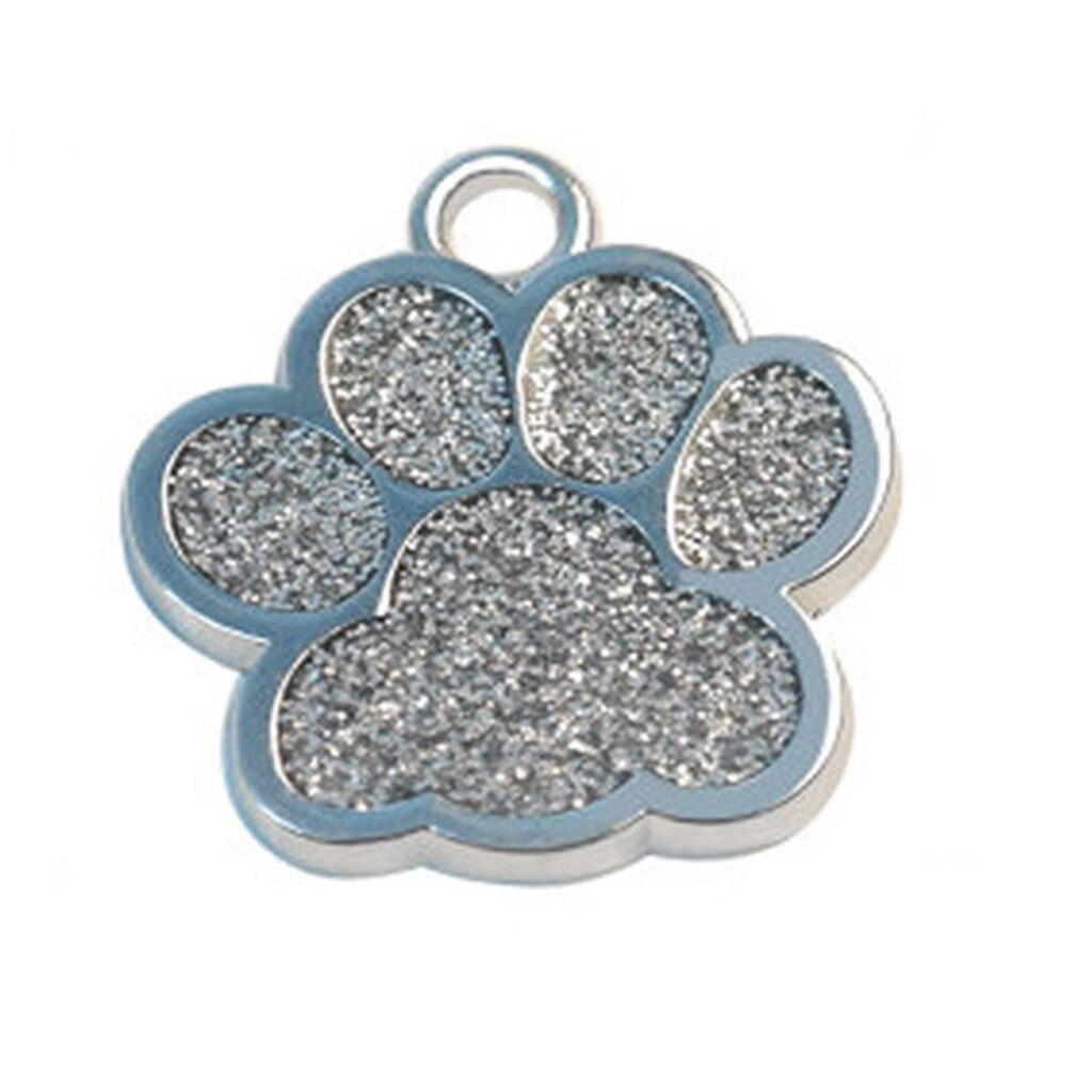 Mini étiquette d'identification patte de chien chat, bijoux pour animaux de compagnie, collier, fournitures pour animaux de compagnie, accessoires diamètre 27mm, sans lettrage,: Argent