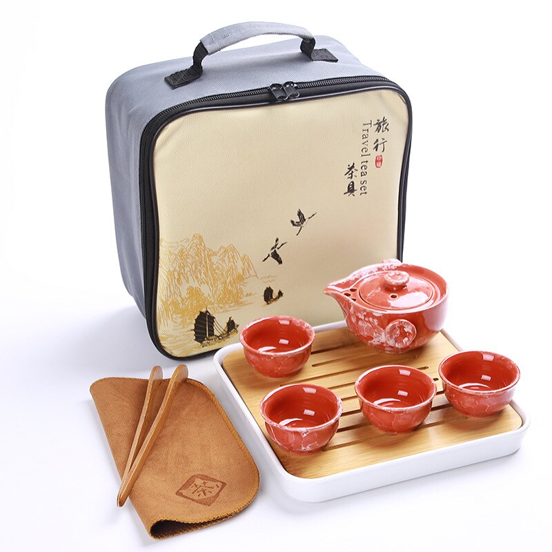 Tragbare Keramik Teegeschirr Set Chinesischen Kung Fu Tee-Set Teekanne Teegeschirr Mit Reisenden Tasche Teaset Gaiwan Tee Tassen Tee zeremonie