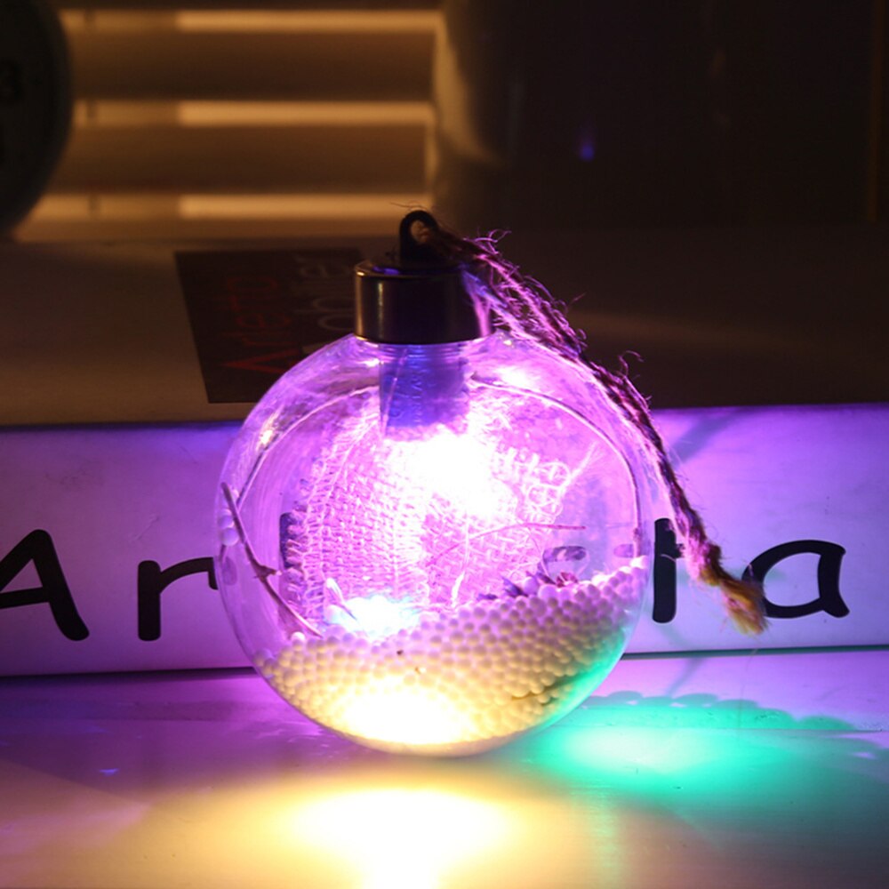 1 Pc LED Light Transparent Random Style Stylish Snowflake Ball Ornaments Hanging Light for Bar House Christmas