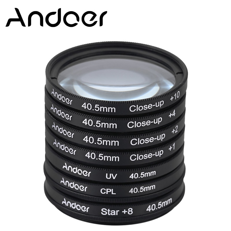 Andoer 40.5mm UV+CPL+Star8+Close-up (+1 +2 +4 +10) Photography Filter Set Kit for Canon Nikon Sony DSLR Camera Lens