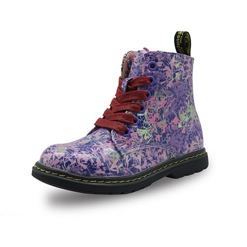 Apakowa Herbst Frühling Mädchen Martin Stiefel mit Reißverschluss Kleinkind freundlicher Baby Mädchen Spitze-hoch Wasserdicht Stiefeletten Kind Schuhe: Violett / 7.5