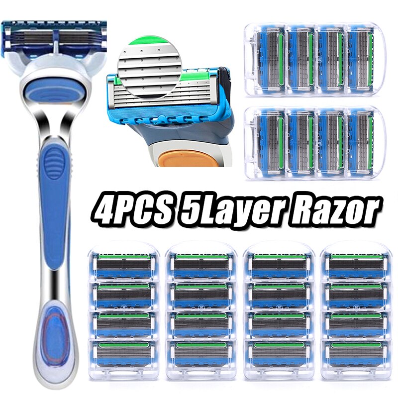4 Stuks Mannen Veiligheid Scheermesjes Gezichtsverzorging Handleiding Scheren Blades Cassette