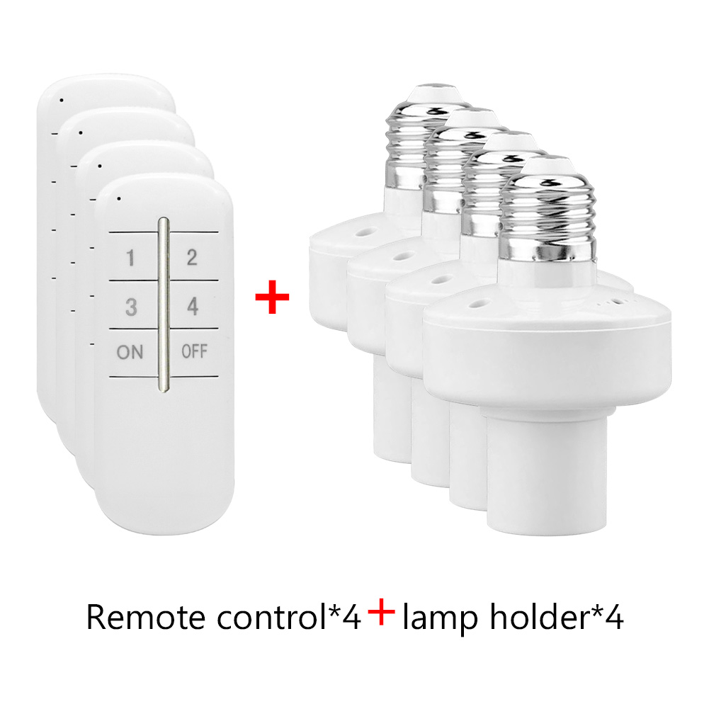 Télécommande sans fil inda lumière douille support de lampe 20M gamme pour ampoules LED douille de lampe sans fil lumière interrupteur kit AC180-250V: Ivoire